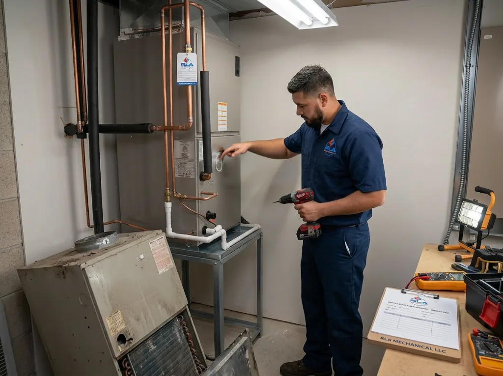 Residential air conditioning system serviced by RLA Mechanical in Beverly Hills, FL